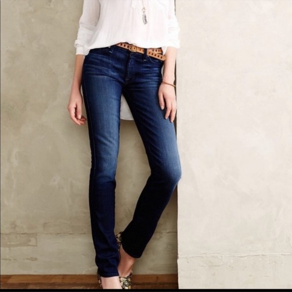 7 For All Mankind Denim - 7 for all mankind dark wash straight leg denim jeans women’s 29 x 32.5 mid rise